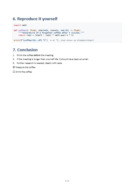 Page 4, portrait again: code and conclusion